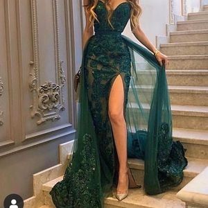 Green Jadore Gown with detachable skirt